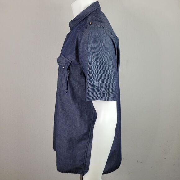 Amplify Button Front Collared‎ Blue Gray Shirt - Picture 7 of 9